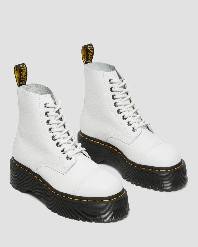 Dr Martens Sinclair Milled Nappa Leren Platform Laarzen Dames Wit | NL 524OKI